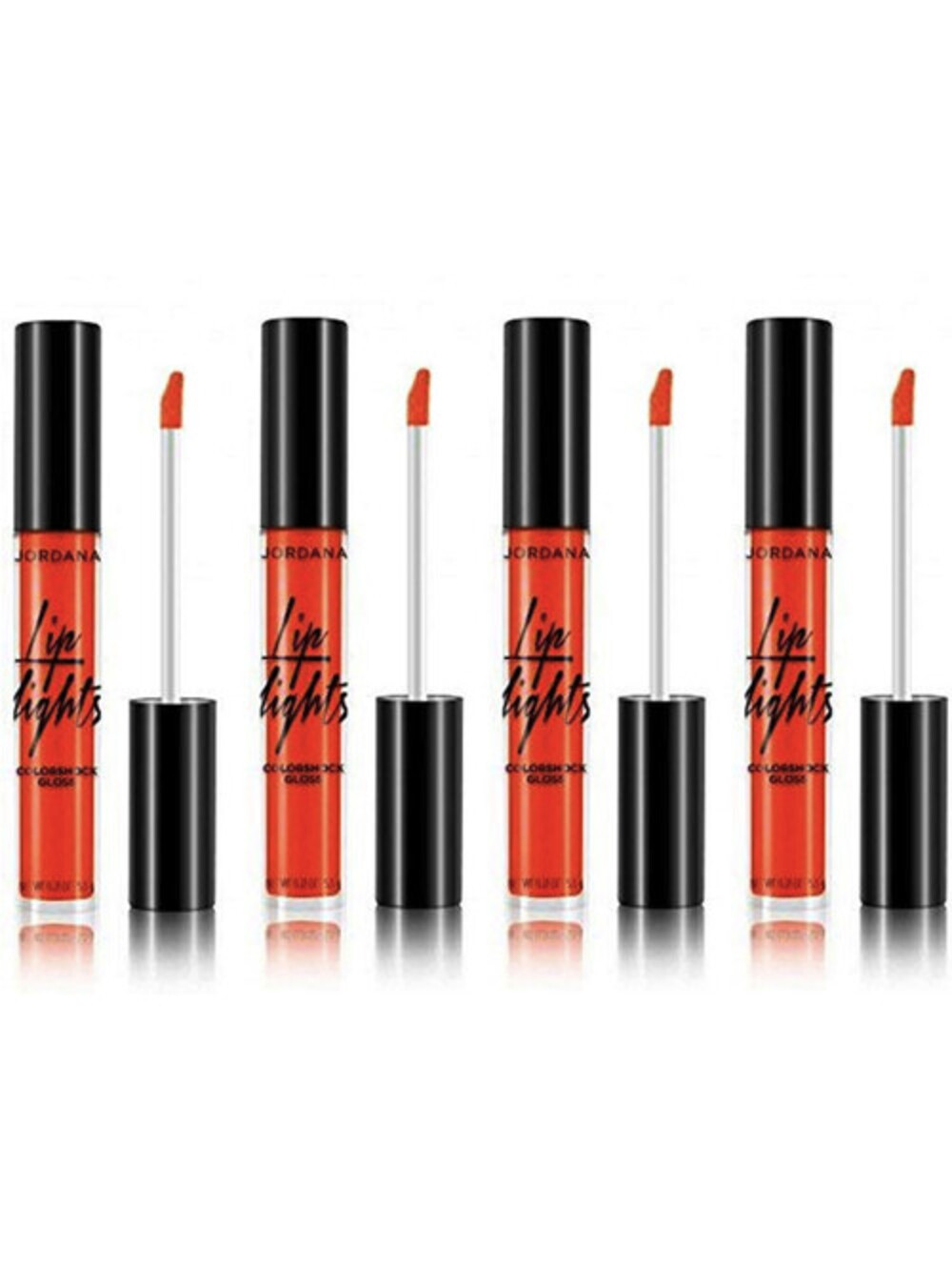 4-Pack New JORDANA Lip Lights Colorshock Gloss in 03 Ambient Orange (Sealed)